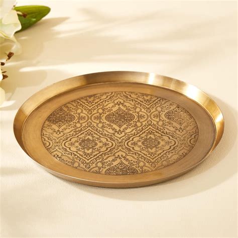 Buy Austin Metal Embossed Decorative Tray from Home Centre at just INR ...