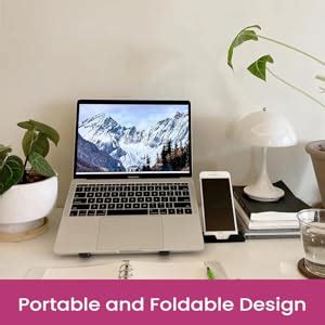 TARKAN 2 in 1 Portable & Foldable Aluminium Laptop Stand + Mobile Stand ...