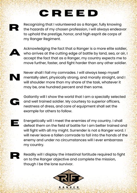 Ranger Creed — Ranger Legacy Foundation