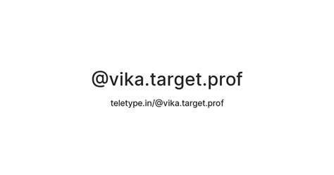@vika.target.prof — Teletype