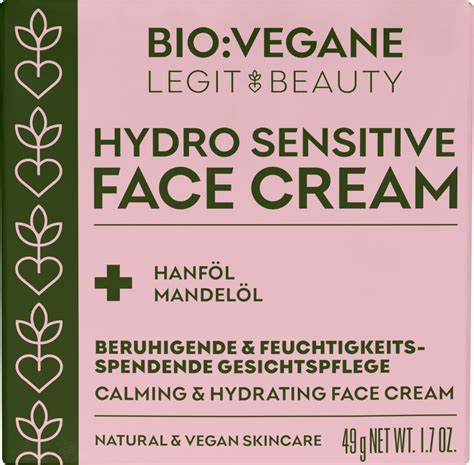 BIO:VÉGANE Legit Beauty Hydro Sensitive Face Cream, 49 g - Ecco Verde ...