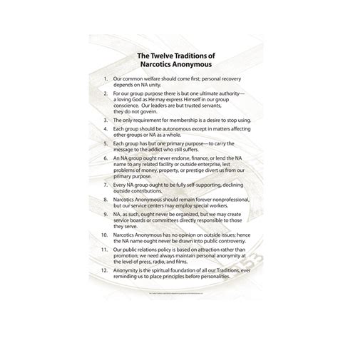 12 Traditions Poster - Northern California Region of Narcotics Anonymous