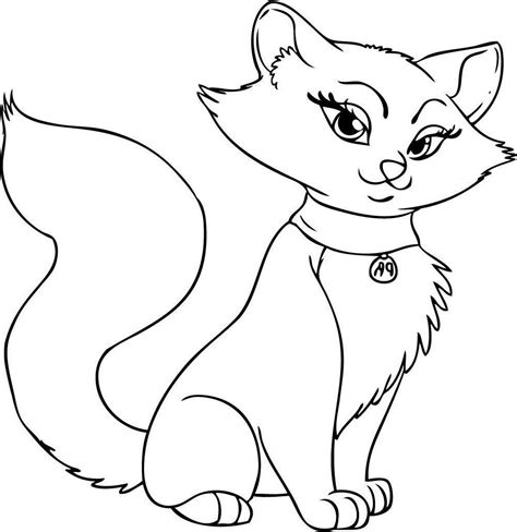 cat drawing to color