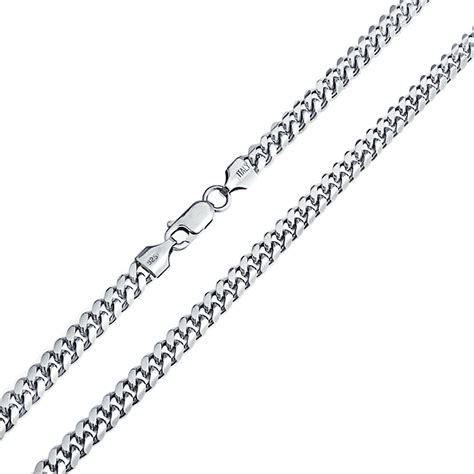 Buy Miami Cuban Chain 925 Sterling Silver Necklace 150 Gauge 24 Inch ...