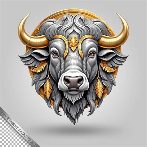 A bull with a gold crown and a gold crown | Premium AI-generated PSD