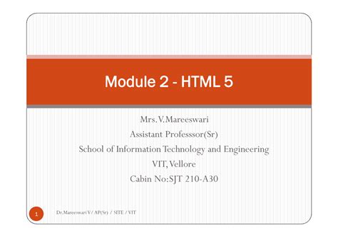 2. HTML - Mrs.V Assistant Professsor(Sr) School of Information ...