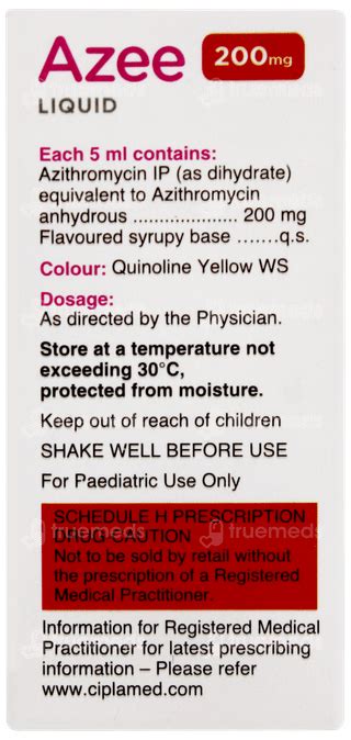 Azee 200 MG Peppermint And Orange Flavour Liquid: Uses, Side Effects ...