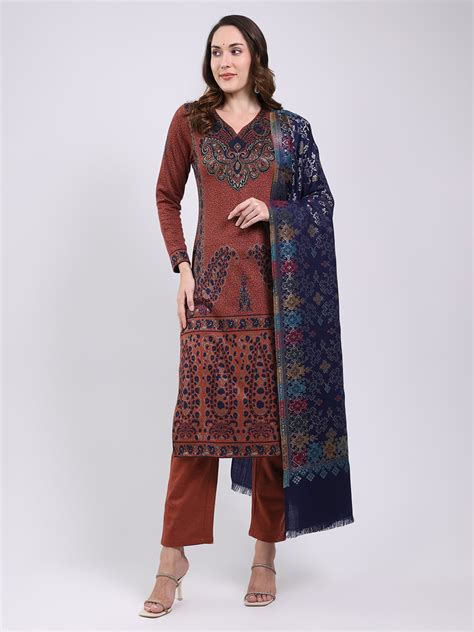 Buy Women Navy Blue Printed Wool Blend Shawl Online in India - Monte Carlo