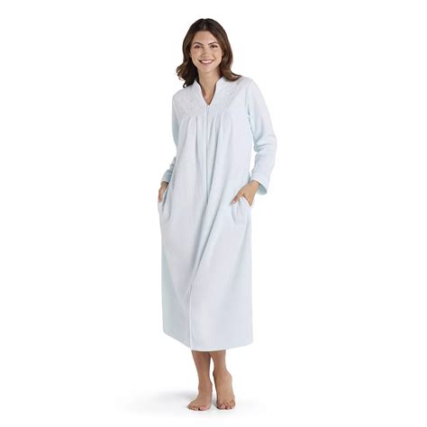 Petite Miss Elaine Essentials Brushed Back Terry Long Zip Robe