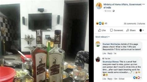 Home Ministry shares 'daru' and 'chakna' pic on Facebook along with ...