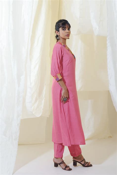 Pink Aline Kurta Set
