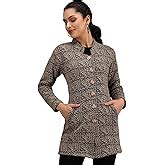 Buy eWools Women's Wool Blend Banded Collar Cardigans (Coat12-L-Cream ...