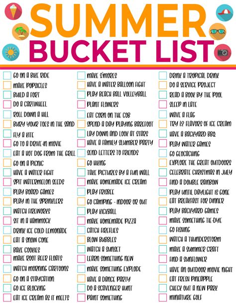 The Ultimate Summer Bucket List (Free Printable) | Summer fun list ...