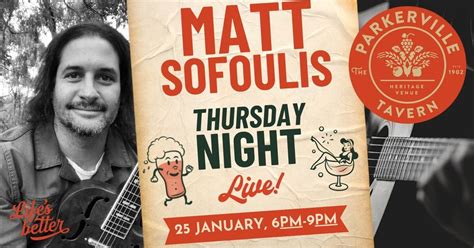 Australia Day Eve with Matt Sofoulis, The Parkerville Tavern, Midland ...
