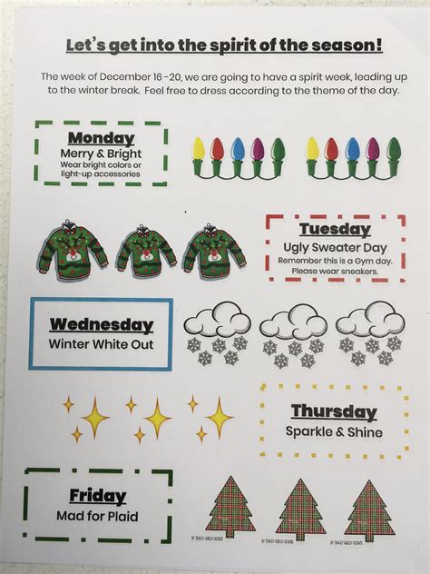 Christmas winter holiday spirit week – Artofit