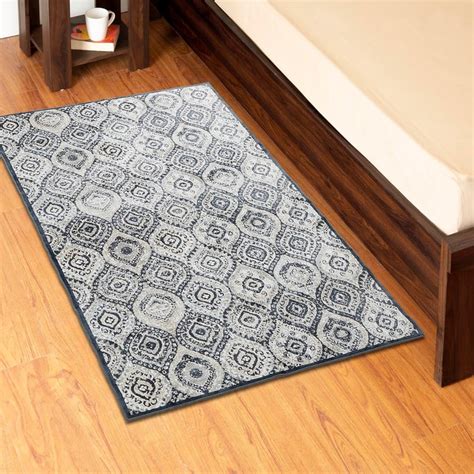 Buy Burnish Viscose Jacquard Woven Carpet 90 x 150 cm - Grey from Home ...