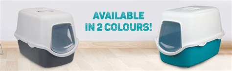 Buy Trixie Vico Cat Litter Tray with Dome (Turquoise/White) Online at ...