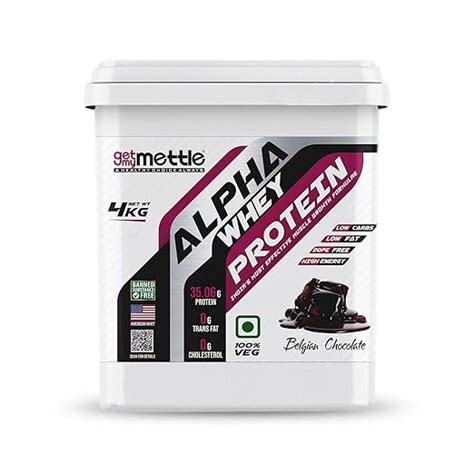 Getmymettle Alpha Whey Protein Powder, Belgian Chocolate (4kg / 8.8lbs ...