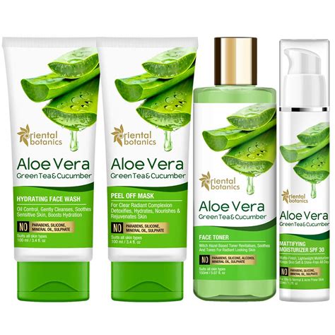 Oriental Botanics Aloe Vera, Green Tea & Cucumber Skin Hydrating Combo ...