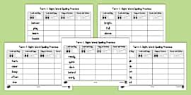 Grade 2 Term 1 Sight Word Spelling Sheets