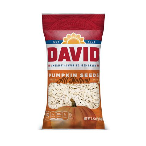 DAVID Roasted and Salted Pumpkin Seeds, 2.25 oz - Walmart.com