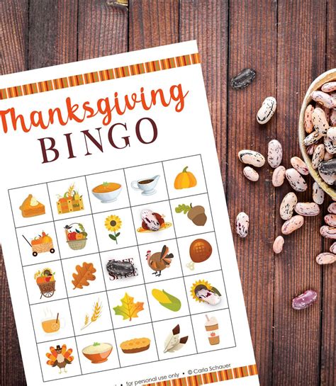 Free Printable Thanksgiving Bingo Cards for All Ages - Carla Schauer Designs