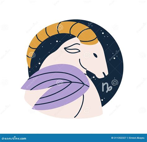 Capricorn, Astrological Zodiac Sign. Horned Goat Animal, Horoscope ...