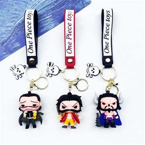 One Piece Crocodile, Roger & Kaido Rubber Keychain Set | Anime ...