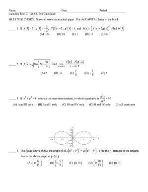Calculus Test Form - Blank Fillable Template | Fill Out, Print ...