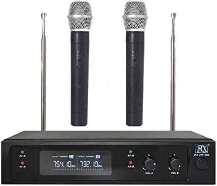 MX Wireless Microphone System – Dual Handheld VHF Mics with Digital ...