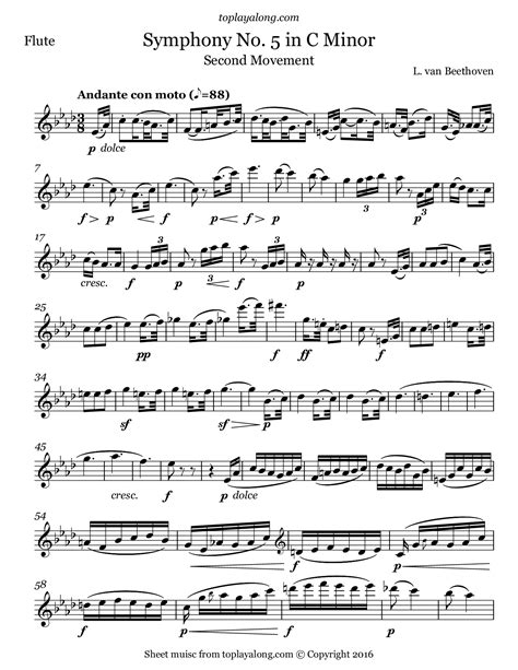 Symphony No. 5 (II. Andante con moto) – toplayalong.com