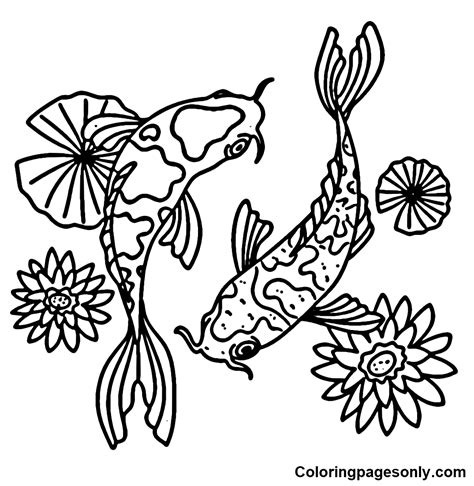 Koi Fish Coloring Pages - Coloring Pages For Kids And Adults