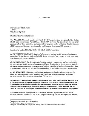 Fillable Online ihs IHS CHS Form Letter - Indian Health Service Fax ...