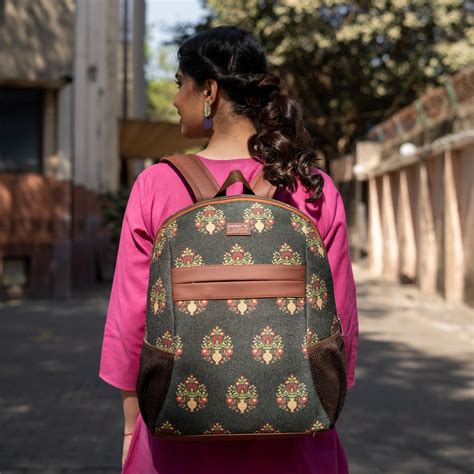 Royal Green Mogra Print Classic Backpack – Zouk