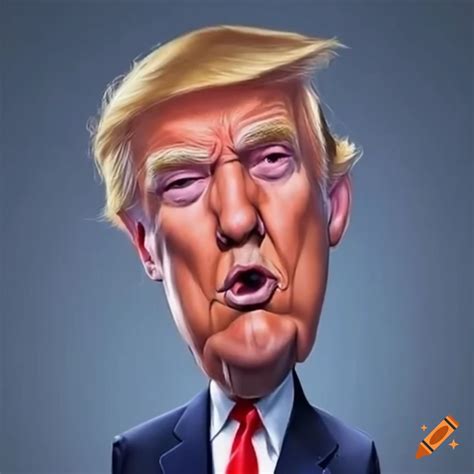 Cartoon caricature of a public figure on Craiyon