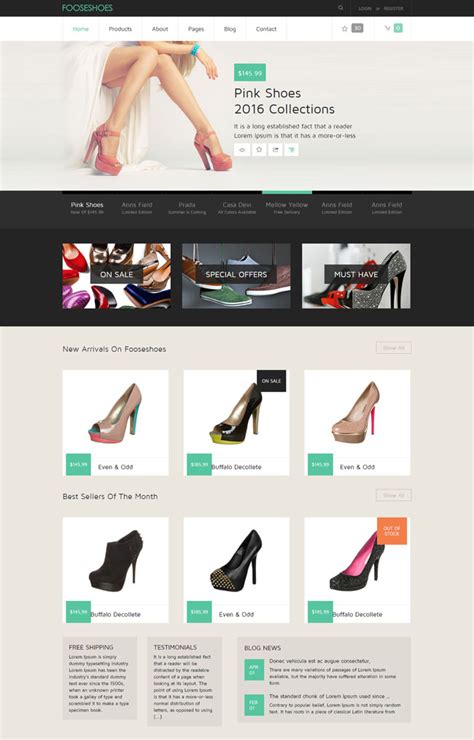 女性高跟鞋商城网站模板_站长素材