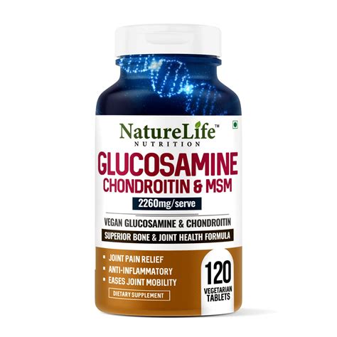 NatureLife Nutrition Glucosamine Chondroitin & MSM -120 Veg Tablets ...