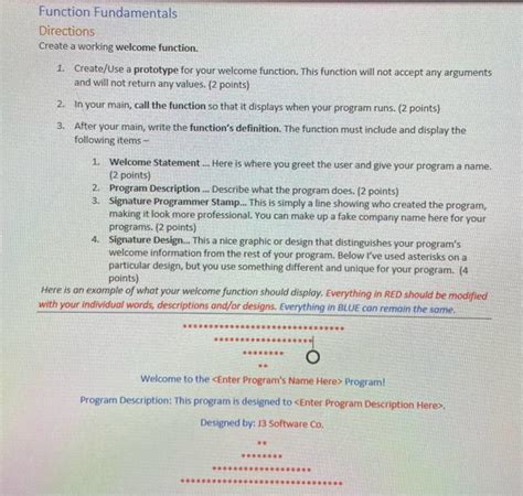 Image result for Welcome Function Example Programming