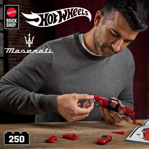 Mattel Brick Shop Hot Wheels Maserati Mc20 Building Toy Kit (250 Piece ...