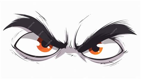 Cartoon Character with Indignant Eyes Vector Illustration | Premium AI ...