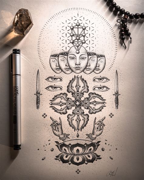 Compass Tattoo Drawing