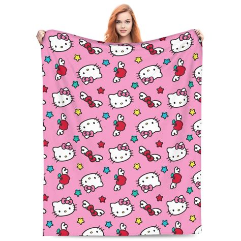 Hello Kitty Blanket Lightweight Throw Blanket Flannel Fleece Microfiber ...