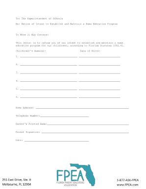 Fpea Letter Of Intent - Fill and Sign Printable Template Online