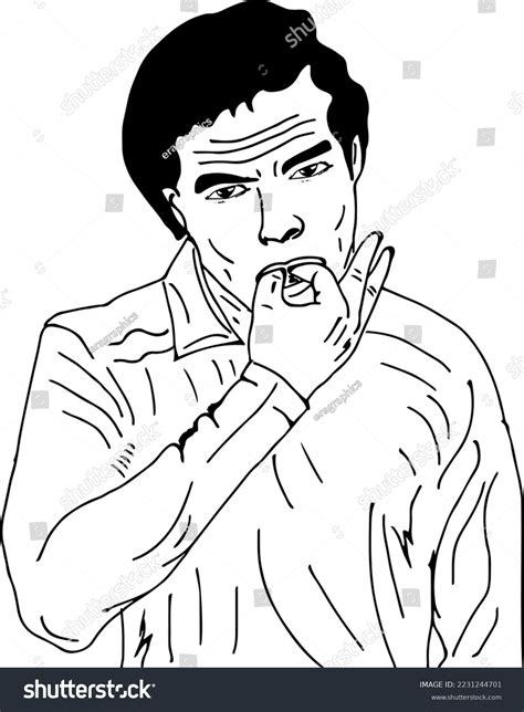 Man Doing Whistles Fingers His Mouth Stock Vector (Royalty Free ...