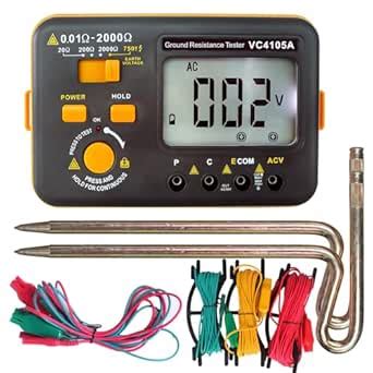 VC4105A Ground Earth Resistance Meter Tester,SKYCENX Grounding Meter ...