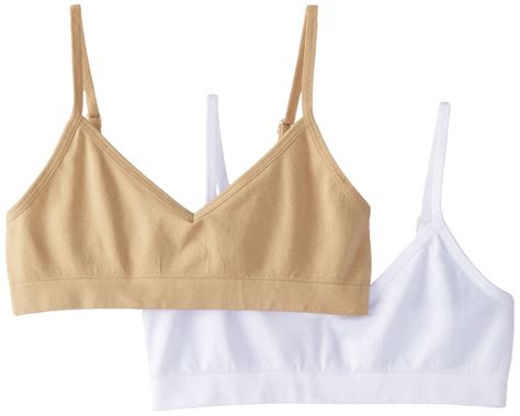 Buy Maidenform Girl Big Girls' Slim Seamfree Crop Bra (Pack of 2), Nude ...