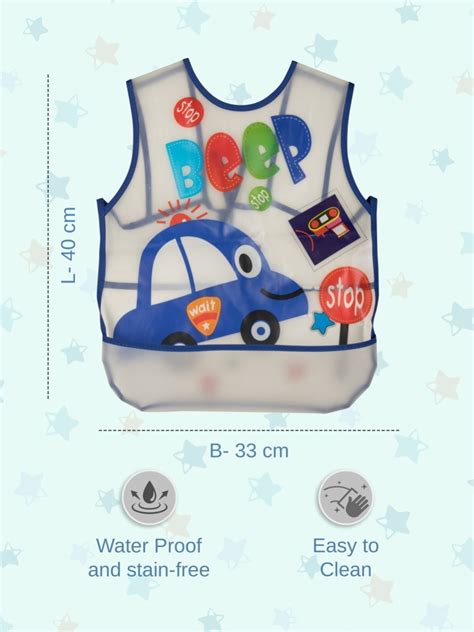 Kids' Car-Themed Waterproof Feeding Bib – Yellow Bee India