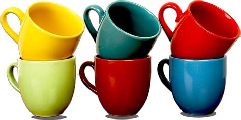 Buy SB Multicolor Striped Ceramic Tea Cups Set of 6-150ml Each (6 Cup ...
