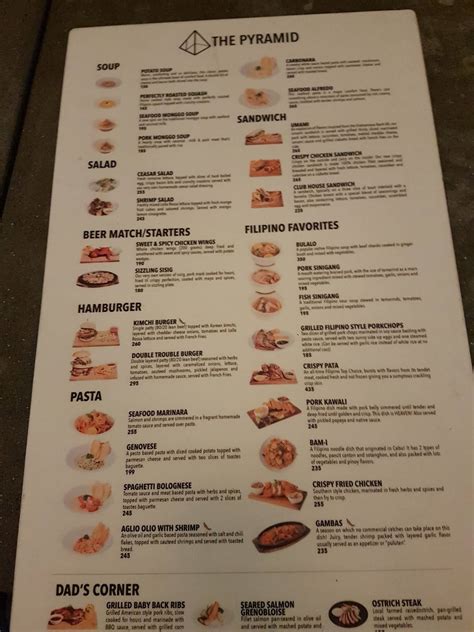 Image result for Pyramid Restaurant Menu