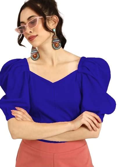 Buy Dream Beauty Fashion Women's Puff/Baloon Sleeves V-Neck Casual Top ...
